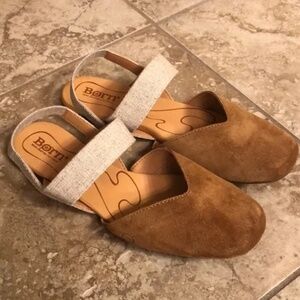 Born Coco camel suede sling back closed toed sandal